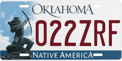 OK license plate 022ZRF