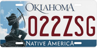 OK license plate 022ZSG