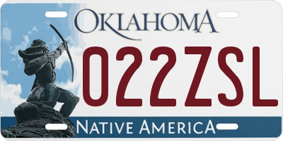 OK license plate 022ZSL