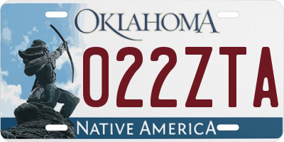 OK license plate 022ZTA