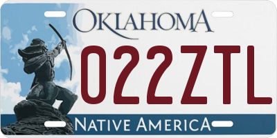 OK license plate 022ZTL