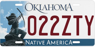 OK license plate 022ZTY