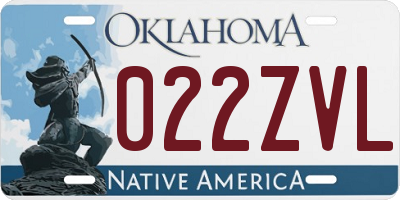 OK license plate 022ZVL