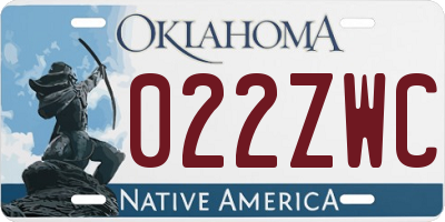 OK license plate 022ZWC