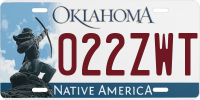 OK license plate 022ZWT