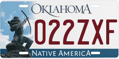 OK license plate 022ZXF