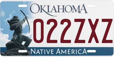 OK license plate 022ZXZ