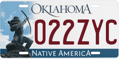 OK license plate 022ZYC