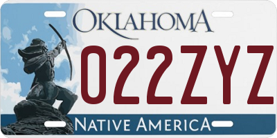 OK license plate 022ZYZ