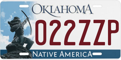 OK license plate 022ZZP