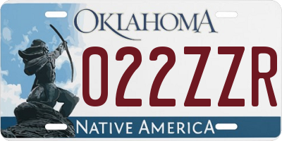 OK license plate 022ZZR