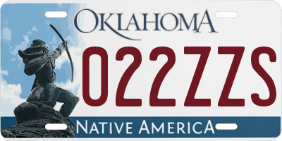 OK license plate 022ZZS