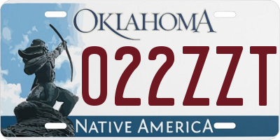 OK license plate 022ZZT