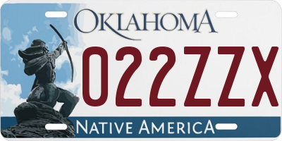 OK license plate 022ZZX