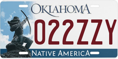 OK license plate 022ZZY