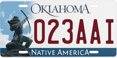 OK license plate 023AAI