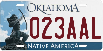 OK license plate 023AAL