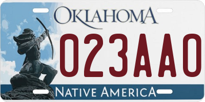 OK license plate 023AAO