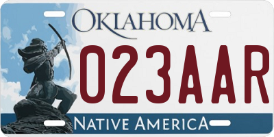 OK license plate 023AAR