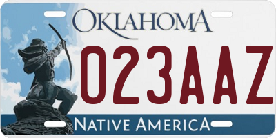 OK license plate 023AAZ
