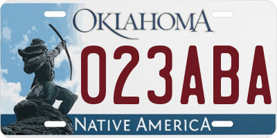 OK license plate 023ABA