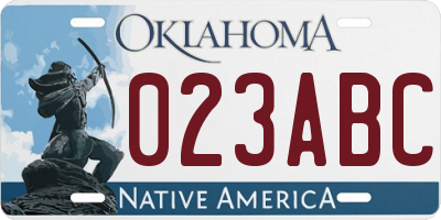 OK license plate 023ABC