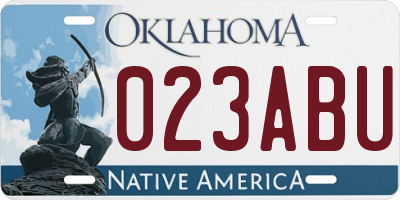 OK license plate 023ABU