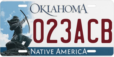 OK license plate 023ACB