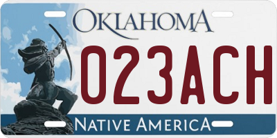 OK license plate 023ACH