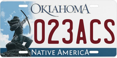 OK license plate 023ACS