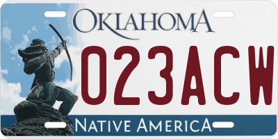 OK license plate 023ACW