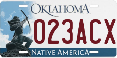 OK license plate 023ACX