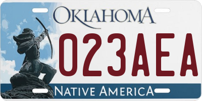 OK license plate 023AEA
