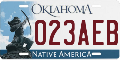 OK license plate 023AEB