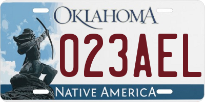OK license plate 023AEL