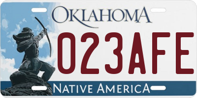 OK license plate 023AFE