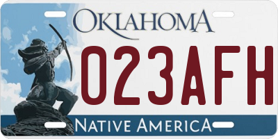 OK license plate 023AFH