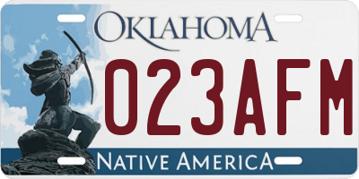 OK license plate 023AFM