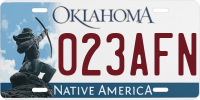 OK license plate 023AFN