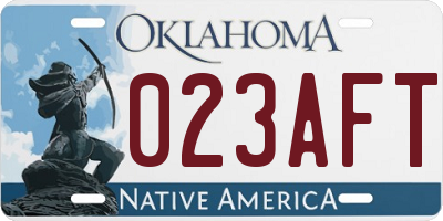 OK license plate 023AFT