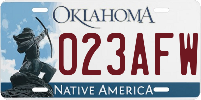 OK license plate 023AFW