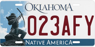 OK license plate 023AFY