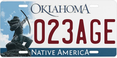 OK license plate 023AGE