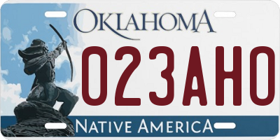 OK license plate 023AHO