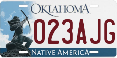 OK license plate 023AJG