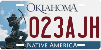 OK license plate 023AJH