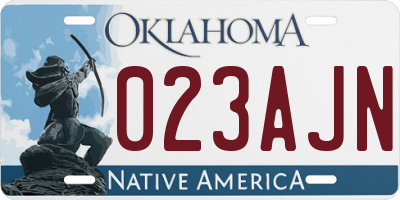 OK license plate 023AJN