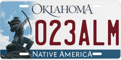 OK license plate 023ALM