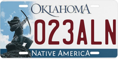OK license plate 023ALN