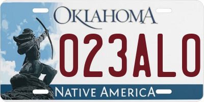 OK license plate 023ALO